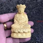 熱銷 黃楊木精雕清水祖師人物神像擺件家居寺廟車載裝飾道家蓬萊祖師爺 銀瑞百貨屋