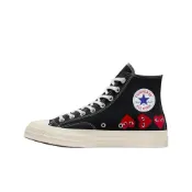 (店+)【CONVERSE】A08147C Converse × CDG Play Chuck 70 帆布 系帶 防滑 高幫 板鞋 男女同款 黑色