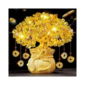 (店+)ZM 黃金樹 黃水晶發財樹 招財樹 風水搖錢樹 招財開運 新年布置 風水ZM-00584