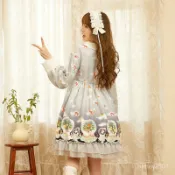 萬聖節女裝 洛麗塔 cos 大裙擺長洋裝 秋冬日常公主蘿莉塔全套一整套lolita裙連衣裙