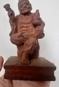 古佛 木雕 純手刻 隨身佛 寸佛 濟公 禪師 降龍羅漢 12*7*6 cm 佛像 神尊 神像 道教 一貫道 濟公活佛 佛
