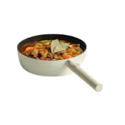 (店+)【Dr.Hows】韓國－LUMI 平底煎鍋26cm附鍋鏟-米白(IH爐/瓦斯爐適用)不沾鍋