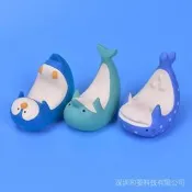 台灣現貨桌面手機座手機鯊魚支撐架可愛海洋水族館懶人平板支架海豚企鵝 zakka decole