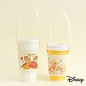 迪士尼 迪士尼帆布飲料杯套 奇奇蒂蒂 維尼 小豬 三眼怪 飲料杯套 杯套 環保 手搖杯 CA660  文具旗艦店