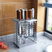 【304不鏽鋼刀架】壁掛式刀具瀝水架 置物架 防黴刀具架 家用菜刀收納架 多功能菜刀架 刀具收納架 刀具架 刀架 壁掛 