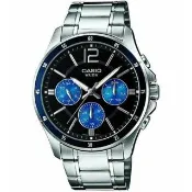 【CASIO 卡西歐】時尚三眼日曆手錶 情人節 送禮(MTP-1374D-2A/速)