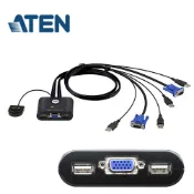 【良興購物網】ATEN 宏正 CS22U 2埠帶線式USB KVM多電腦切換器