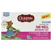 【iHerb】斯樂, She-Well，草本茶，樹莓葉，無咖啡萃取，16 茶包，0.75 盎司（21 克）