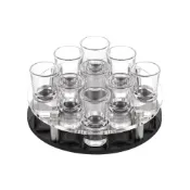 (店+) 壓克力Shot杯架組 圓盤9宮格 子彈杯 一口杯 烈酒杯架 吞杯 SHOT杯盤 白酒杯 九宮格 shot杯