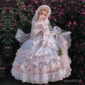 【砂糖の時光】Lolita華麗花嫁茶會款【薔薇花宴】lo公主裙夏女連衣裙長款op