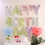 果凍生日字母氣球_幸福星辰婚禮氣球_生日派對 鋁箔氣球 生日氣球 周歲 慶生 空飄氣球 生日快樂  生日氣球
