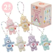 【Grace Gift】【Care Bears-棉花糖系列毛絨玩偶手機串珠吊飾盲】(2入組) 隨機出貨 交換禮物
