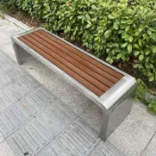 花田小窩 免運/公司貨【公園椅】公園長椅 戶外長椅 公園椅 戶外長椅子 庭院 不銹鋼防腐塑木凳休閑室外廣場小區公共座椅 HTXW66101