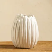 花瓶 陶瓷花瓶 花器 小花瓶 插花瓶 造型花瓶 北歐風花瓶 水培花瓶 【93%好評率】日式禪意殼形陶瓷花瓶杜鵑花套裝創意