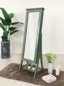 新生活家具NewlifeFurniture 《美美》 現貨 綠色 白色 藍綠色 全身鏡 立鏡 穿衣鏡 化妝鏡 珠寶穿衣鏡 珠寶櫃 首飾櫃 鏡子 美式鄉村 收納 【新生活家具】