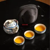 【🔥臺灣出貨🔥開片可養】一壺三杯 防燙便攜露營茶具套裝 中式復古功夫茶具 旅行茶具 日本茶具 鈦茶具 汝窯茶具 茶具組 