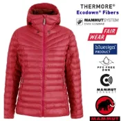 【MAMMUT 長毛象】女 Albula IN Hooded 輕量保暖防風連帽化纖外套.夾克_1013-01790-6358 夕陽紅