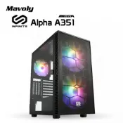 【紐頓e世界】Mavoly 松聖 MEGA Alpha A351 電腦機殼【ATX/顯卡長34cm/CPU高19cm/預裝定光風扇x3】