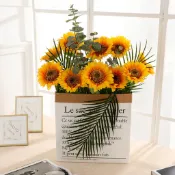 【仿真向日葵】沙丁葵太陽花 高品質向日葵 畢業花束材料 仿真花 假花 人造花 居家裝飾 插花 花瓶擺飾 客廳浴室臥室裝飾