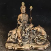 文殊菩薩 精工件 鎏金款 台廠貨 佛像 四大名山 銅雕