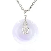 【喜緣玉品】天然A貨翡翠 紫羅蘭 平安扣項鍊(花樣年華)