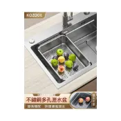 (店+){RY}水槽瀝水籃盆中盆 不鏽鋼瀝水架 廚房大單槽洗菜水池 碗盤碟濾水架