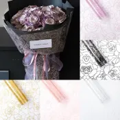 (店+)玫瑰透明防水OPP包裝紙 鮮花花束 永生花 乾燥花 包裝紙 花藝 玫瑰花紋 diy 包花紙 韓式包裝紙
