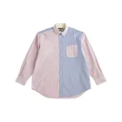 (店+)【TOMMY HILFIGER】MW38502-XLD SS25 舒適條紋設計長袖襯衫 男款 紅色