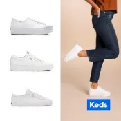 Keds精選人氣厚底皮革小白鞋系列