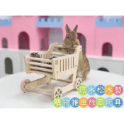 🏡龍貓安親班🏡［台灣現貨］天然松木製 推車 輪子可動 購物車 啃木 磨牙 小寵玩具 拍照 放風 兔 天竺鼠 高雄實體店