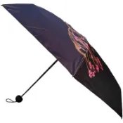雷蒙娜黑色五折疊超輕小袖珍黑膠防紫外線遮陽太陽傘晴雨傘梅花鹿