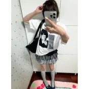 林檎班｜椎名林檎周邊 ShiinaRingo 美式復古蘋果女王日本另類搖滾歌姬減齡純棉寬松印花T恤 efb