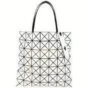 ISSEY MIYAKE PRISM 三宅一生 BAOBAO 7x7 亮面幾何手提托特包(白色)