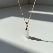 冰種翡翠秤心項鍊 14K包金 | 天然緬甸玉A貨翡翠 | 送禮