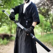 廠家批發[龍泉劍莊]刀劍 錳鋼鍛打爛花 中式一體中長唐橫刀陌刀未開刃