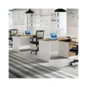 (店+)辦公傢具闆式單人臺式電腦桌簡約現代桌子兩人職員辦公桌帶櫃廠傢 廠傢直銷