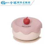 【黃色小鴨】小鴨鉑金矽膠大吸力嬰兒副食學習蛋糕碗蓋組 草莓粉 | 全球藥局