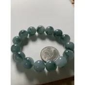 天然緬甸翡翠A貨 特色冰膠 藍紫飄花 手串 14mm 手珠 珠串手鏈 手鍊 珠鍊 珠子玉珠 緬甸玉