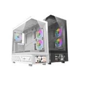 (店+)【darkFlash 大飛】darkFlash 大飛 DS950V 電腦機殼 黑色 6吋顯示螢幕 270度全景視野 ATX 機殼 主機殼 海景房機殼