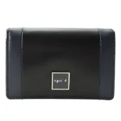 【康是美官方網購】agnes.b 方牌LOGO名片夾(深藍）/展示品