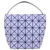 ISSEY MIYAKE 三宅一生 BAOBAO 淺紫色皮質三角格4x5肩背/手提小包