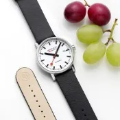 Mondaine 瑞士國鐵 evo2 時光走廊 鐵路錶盤設計植物皮革機械錶 開學換新季 送禮推薦 1XM-35610LBV
