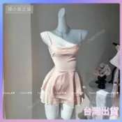 【chen shop】 ✅女生睡衣 冰絲吊帶睡裙 露背綁帶設計 帶胸墊免內衣 夏天涼感舒適 性感又甜美居家洋裝