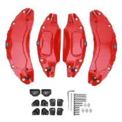 [商城] 4PCS 汽車卡鉗蓋鋁合金碟剎護罩更換特斯拉 Model 3 18in 19 in Wheels Hub 紅色