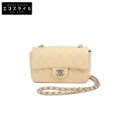 【DOKODEMO】Chanel No. 19 A69900 米色魚子醬 銀色五金配件 Mini Matelassé 20 [二手]
