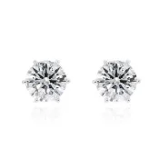 【AURORA 歐羅拉】GIA 60分 D color 天然鑽石 PT950鉑金 耳環 耳釘 經典 八心八箭