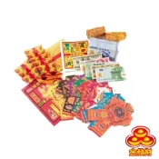 金發財金紙 有衣有錢組-福衣巾衣元寶含冥國台幣五合一幣(金紙 -普渡超渡法會必用)