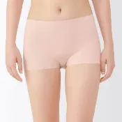 【MUJI 無印良品】女無痕平口內褲(黑色/淺粉/黃橘/淡綠/摩卡棕)