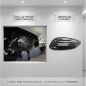 碳纖維摩托車排氣管保護罩適用於 VESPA GTS GTV GTE 125 250 300 2013-2023