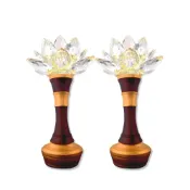 (店+)【新韻傳音】水晶蓮花燈 高18.8公分 23.5公分 獨家雙供電模式光明燈供燈佛前燈LED超節能 AD328-2H